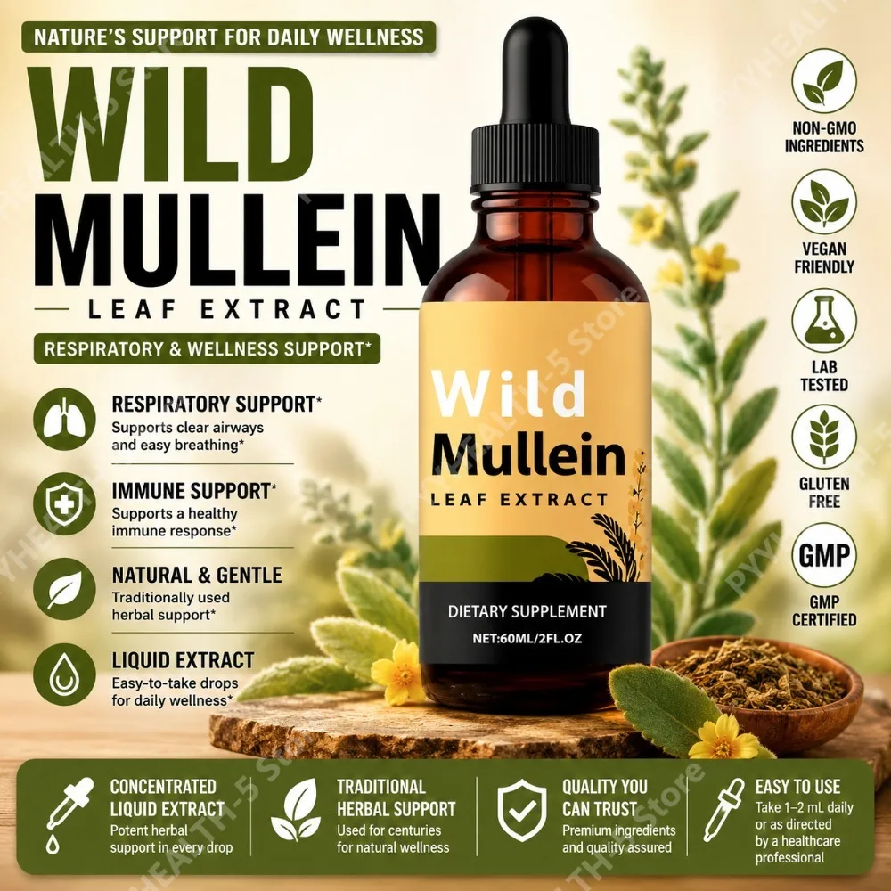 Tetes Daun Mullein Liar dengan - Herbal Wellness In ulasan dan harga