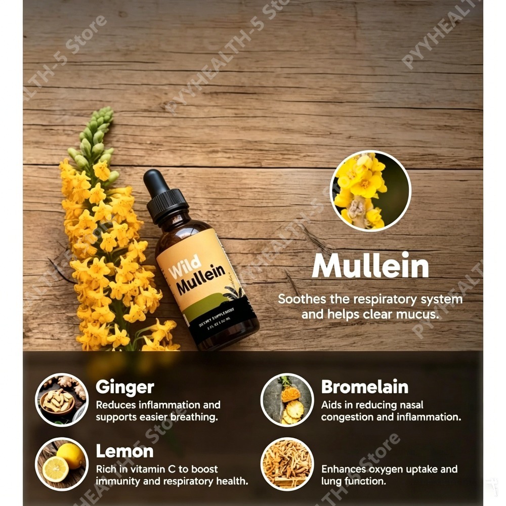 Tetes Daun Mullein Liar dengan - Herbal Wellness In ulasan dan harga