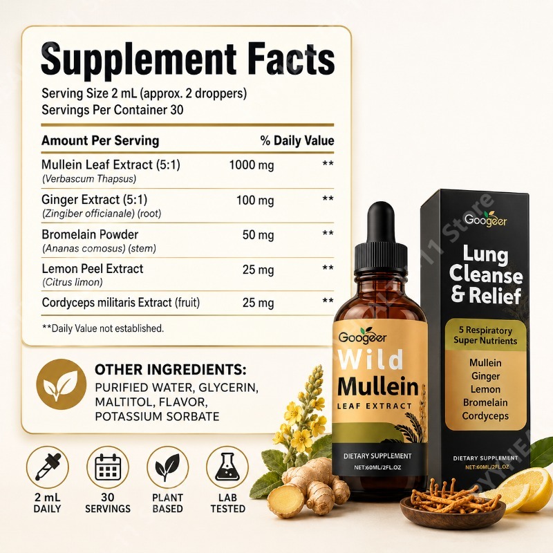 Tetes Cair Mullein Campuran He - Herbal Wellness In ulasan dan harga