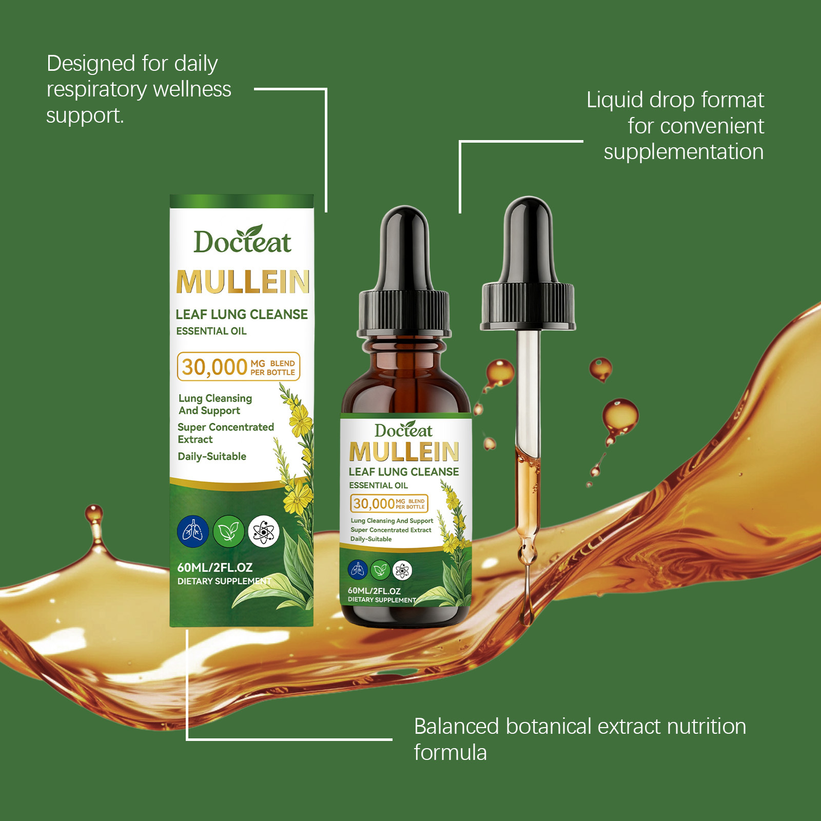 Tetes Cairan Daun Mullein Untu - Herbal Wellness Tincture ulasan dan harga