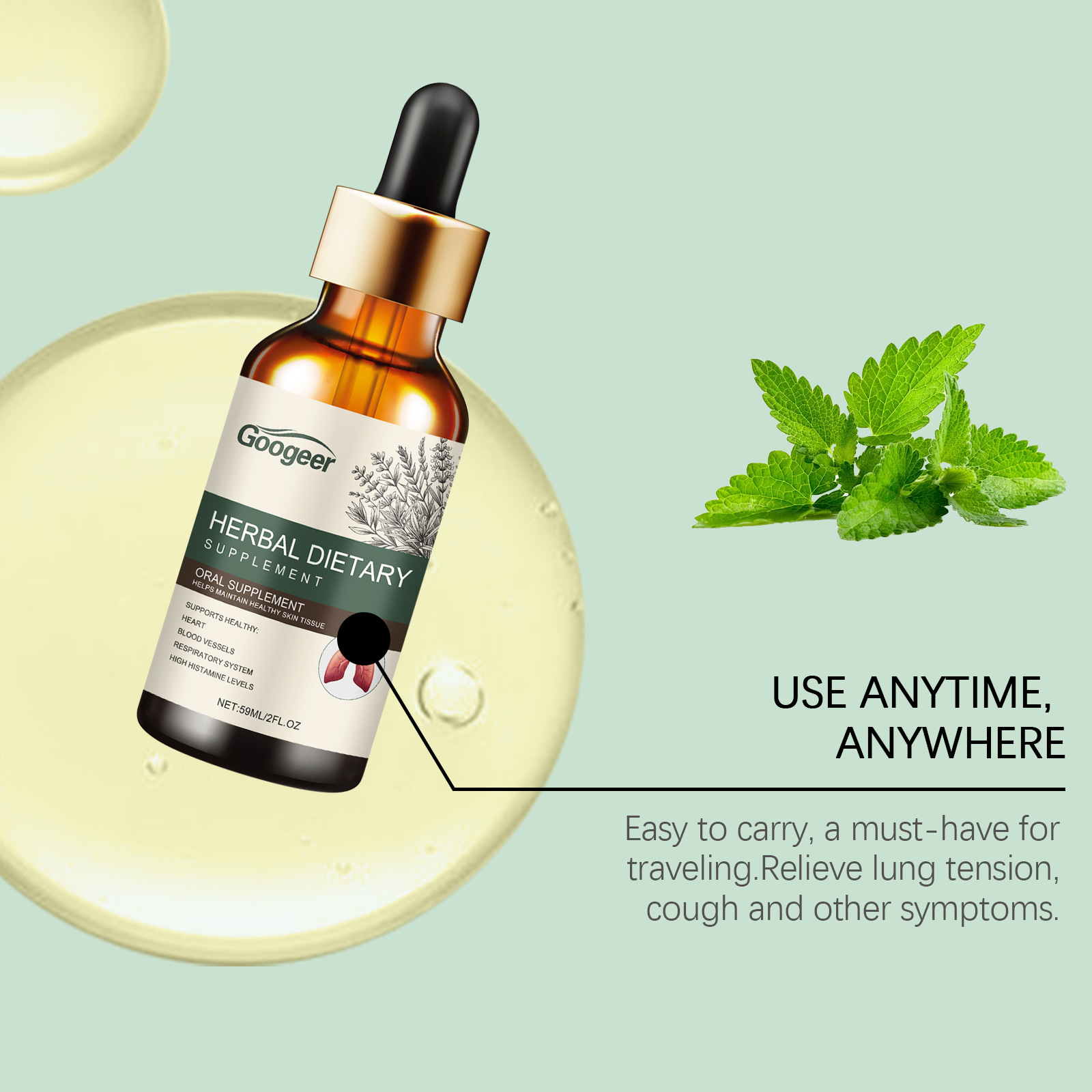 Peppermint Herbal Drops Menduk - Herbal Wellness Tincture ulasan dan harga